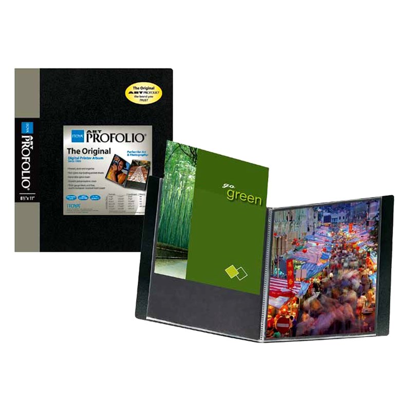 8.5x11 Art Portfolio with 48 Clear Pockets - Acid-Free Presentation Binder