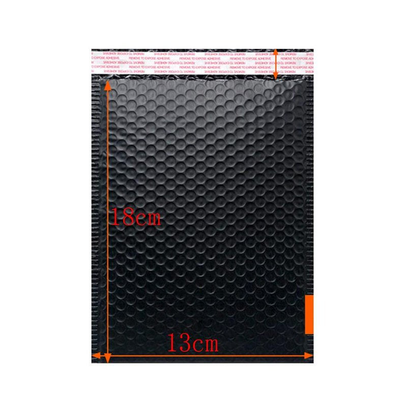 Black Bubble Mailers 13x18cm Padded Shipping Envelopes Pack of 50