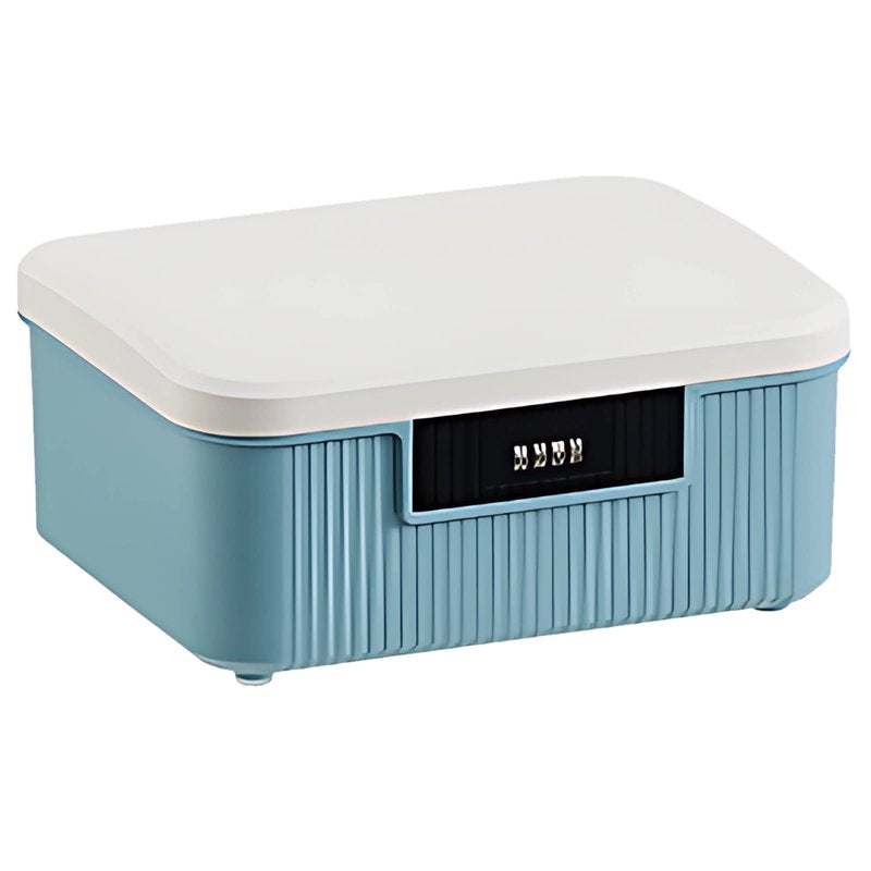 Lockable Storage Box with Combination Lock - Double Layer, 9L Capacity, Portable Home Organizer
