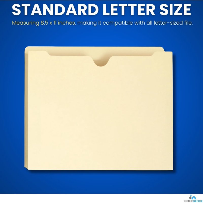 Manila Expanding File Jackets 2-Inch Capacity 50 Pack Office Organization