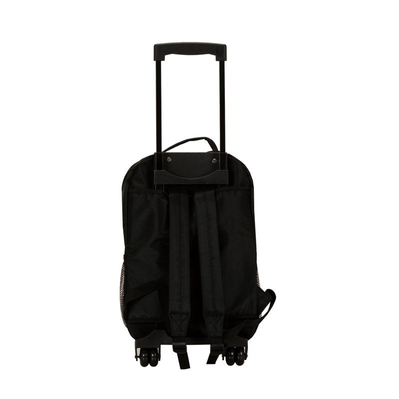 Unisex 17-Inch Rolling Backpack with Double Wheels & Organizer