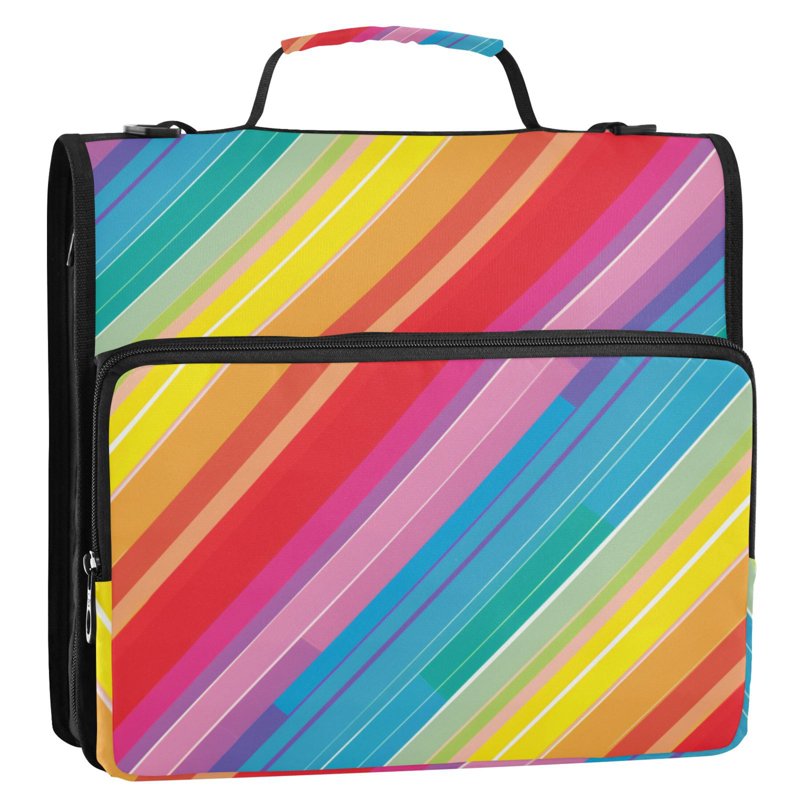 Waterproof 3-Ring Zipper Binder with Shoulder Strap, Holds 500 Sheets