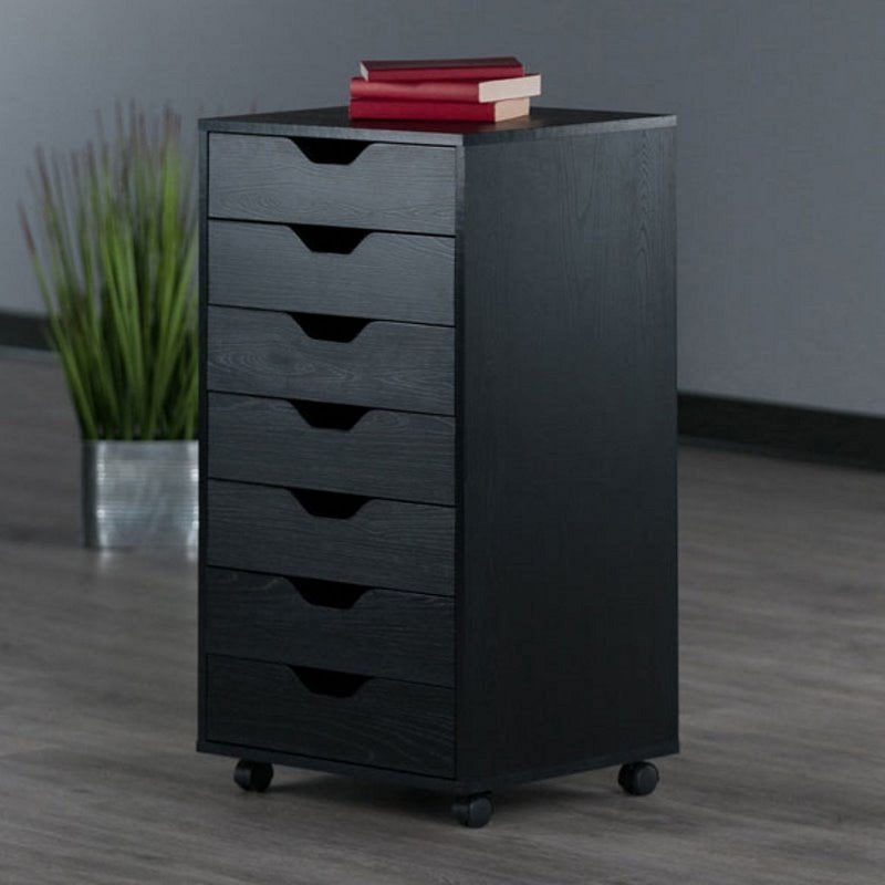 Multi-Drawer Storage Cabinet for Closet or Office - Black Finish