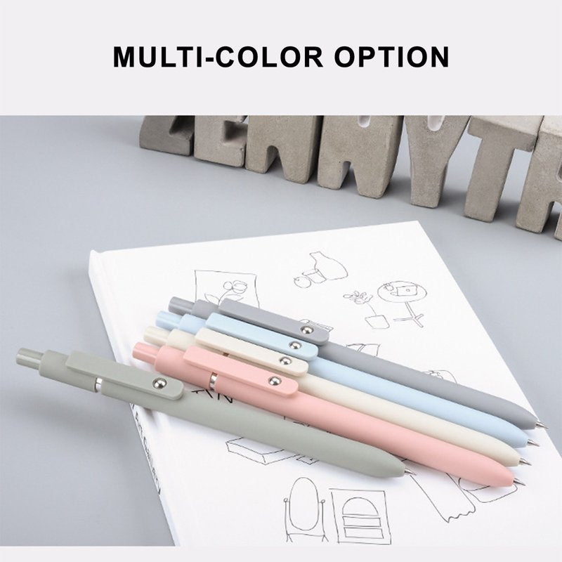 A-5 Pack Multicolor Rollerball Gel Pens with Quick-Dry Ink & Refills – Fidget Clip, Smudge-Proof Writing