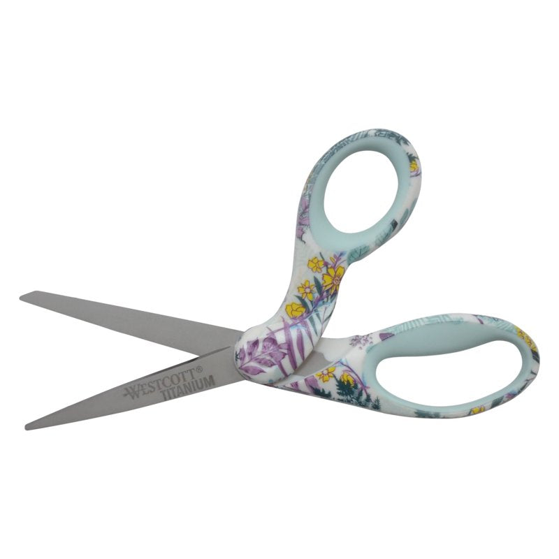 Fashion Scissors 8" Titanium Bonded Bent Floral - Westcott for Crafting & Sewing