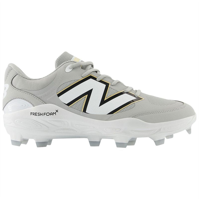 Men's Molded Baseball Cleats with Traction and Cushioning - Grey/White