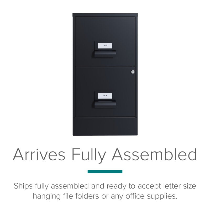 18 Inch Metal File Cabinet with Lock 2-Drawer Vertical Storage Organizer