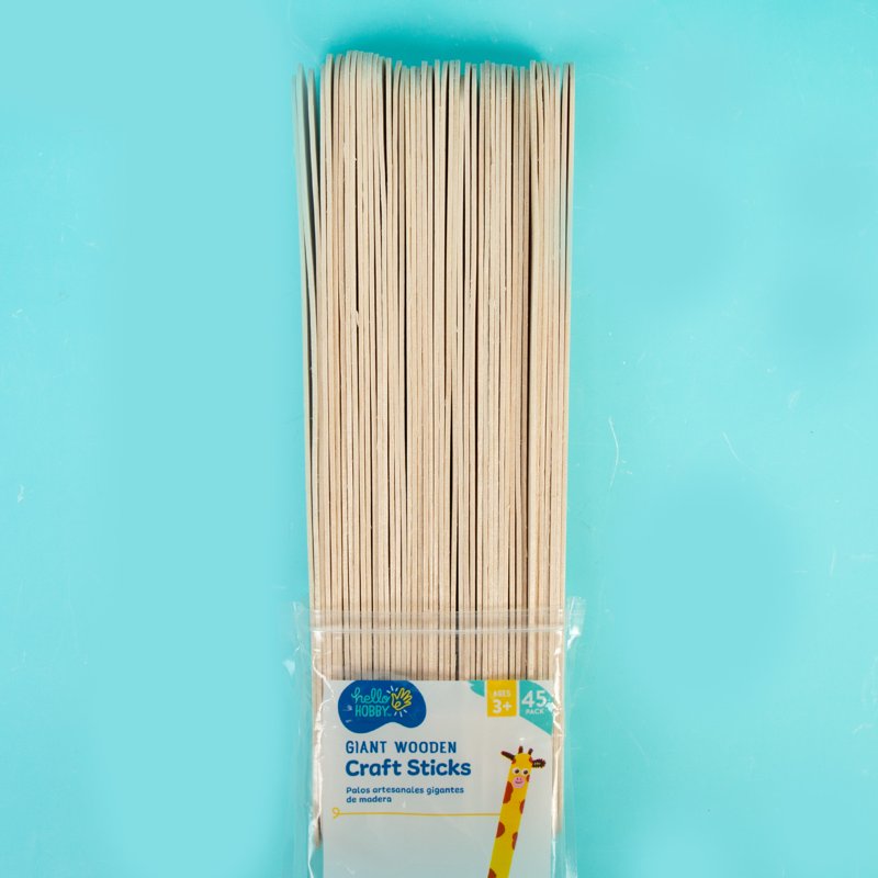 Giant Wooden Craft Sticks 45-Pack for Arts & DIY Projects - Natural Unfinished Wood