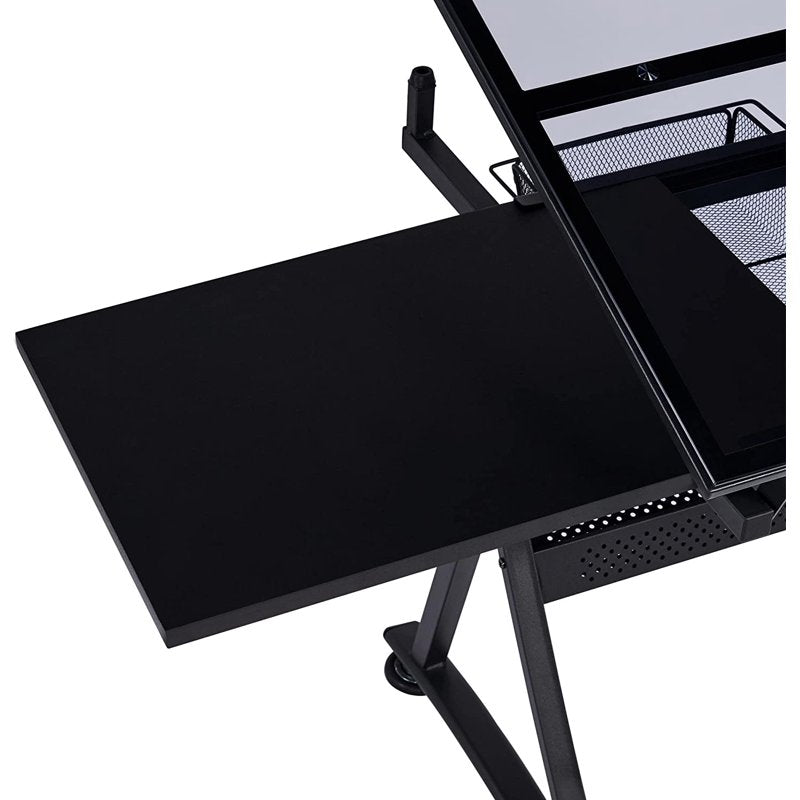 Adjustable Drafting Table with Stool and Storage Drawers - Art Craft Workstation