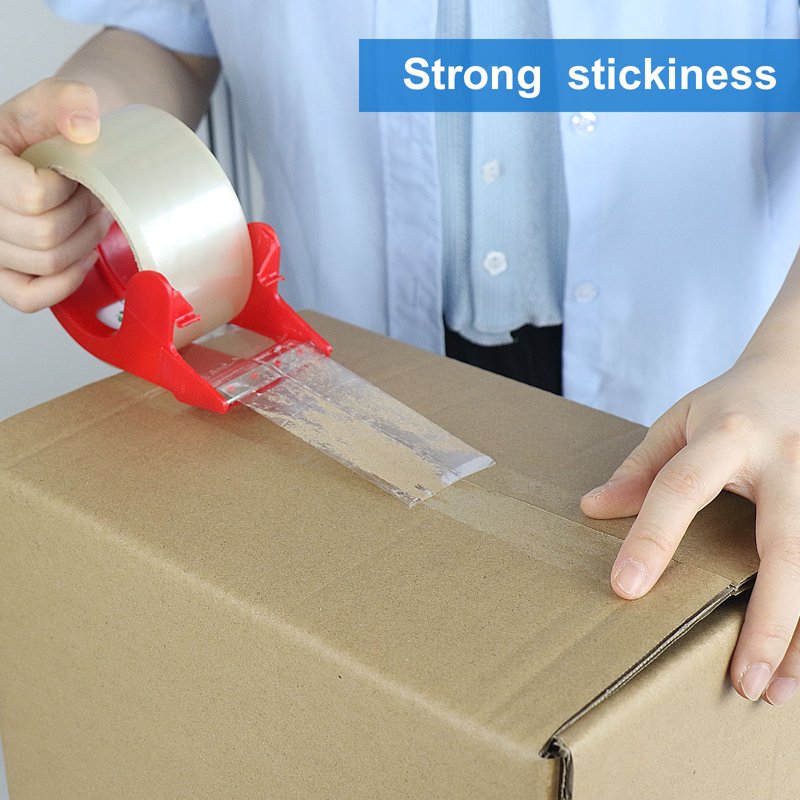 Heavy Duty Clear Packing Tape with Dispenser - 6 Rolls, 360 Yards, 2.4 Mil Thick, 1.88 Inch Wide for Shipping & Moving