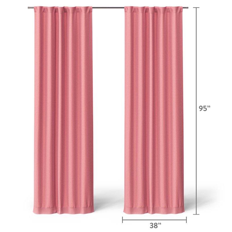 Kids Blackout Curtain Panel Set - Pink, 95 Inch Length, Room Darkening