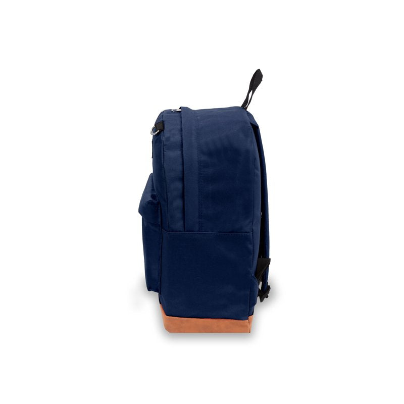 17-Inch Suede Bottom Backpack for School Work Travel - Unisex, Navy, Red, Black