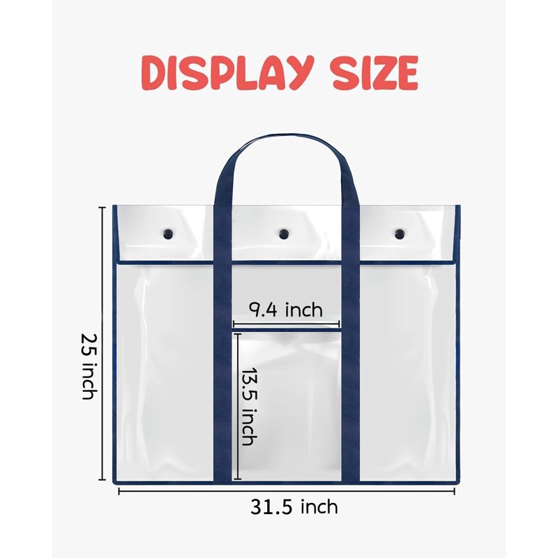 Large Poster Storage Bag Set - 2 Pack Art Portfolio Organizer for Classroom & Art Supplies