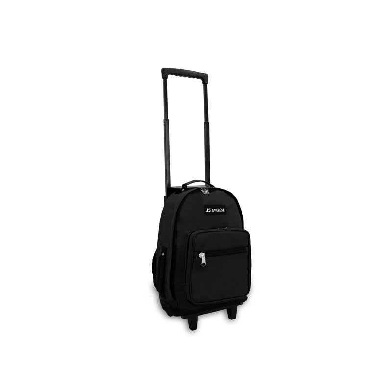 Unisex Wheeled Backpack with Multiple Pockets & Telescoping Handle