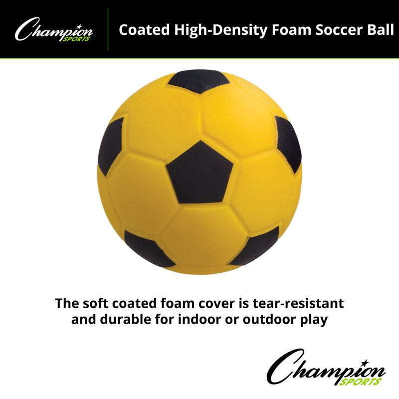 High-Density Foam Soccer Ball – Soft, Safe Training Ball, Champion Sports Coated