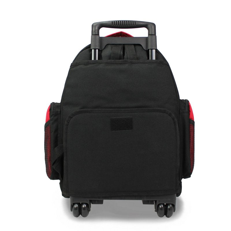 22-Inch Airline Approved Rolling Backpack with Multiple Compartments - Red
