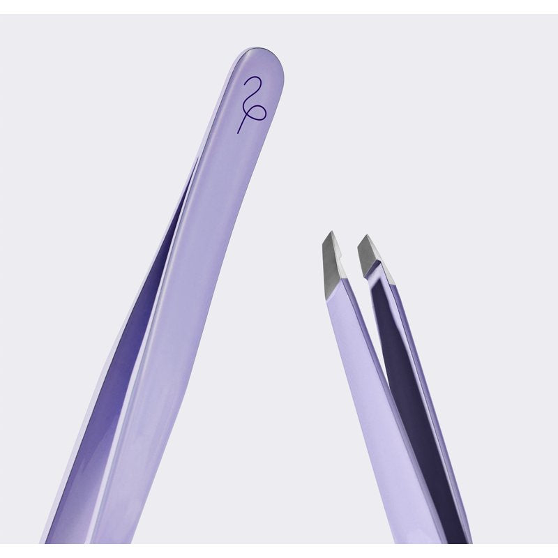 Stainless Steel Women's Tweezers with Slant Tip - Multi-Purpose Hair Removal Tool, Lilac