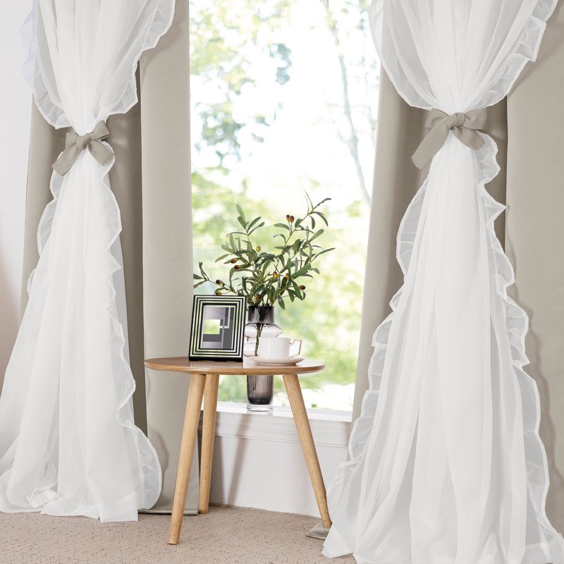 Double Layer Blackout Curtains for Living Room & Bedroom - Light Blocking, Privacy, Thermal Insulation, Set of 2
