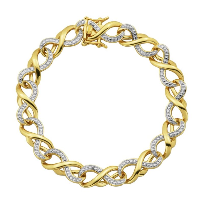 Diamond Accent Stacking Bracelets Set in 18k Gold over Bronze - Elegant Jewelry Gift for Women