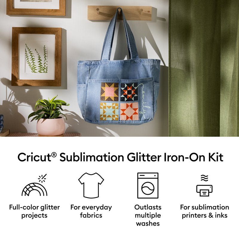 Sublimation Glitter Iron-On Vinyl Kit for Heat Transfers - 8.5x11 in, 4 Sheets