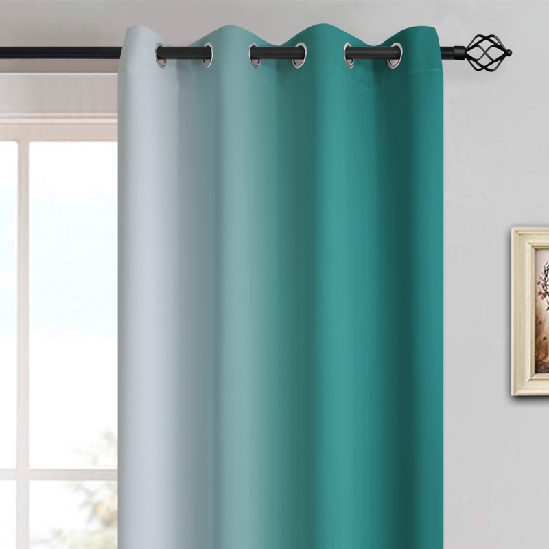 Grommet Blackout Ombre Curtains - Room Darkening Window Drapes 52x63 Inches