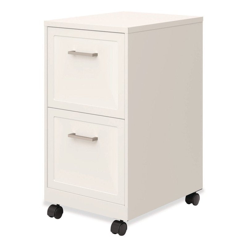 Alera Two-Drawer Mobile Vertical File Cabinet - Letter Size, Pearl White