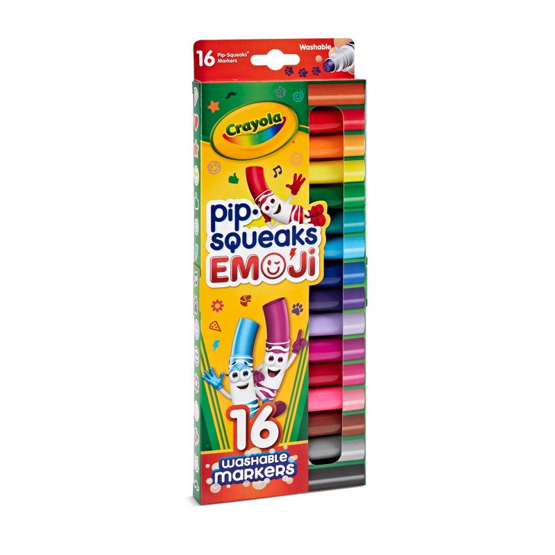 Emoji Stamp Washable Markers Set - 16 Vibrant Colors for Kids & Crafts