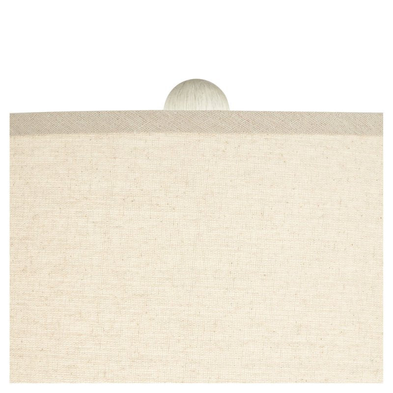 Leisa Mid Century Modern Floor Lamp with Hammered Pattern and Linen Shade - Natural Finish