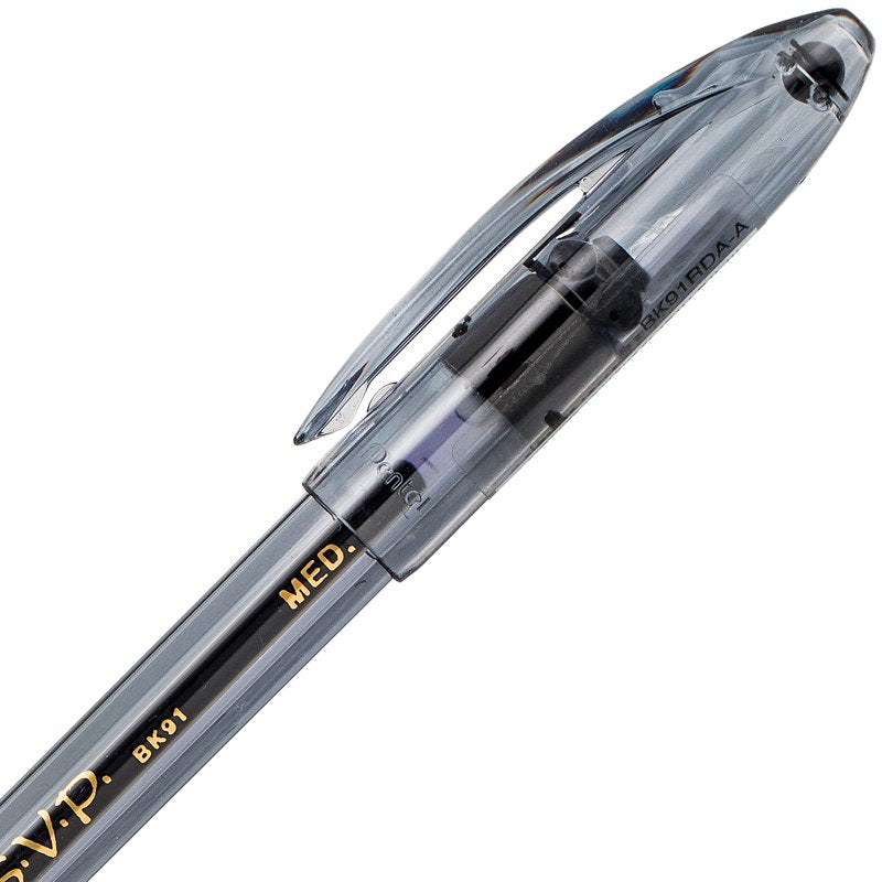 Pentel RSVP Razzle-Dazzle Ballpoint Pen 1.0mm Medium Black Ink 12-Pack - Smokey Gray Barrel