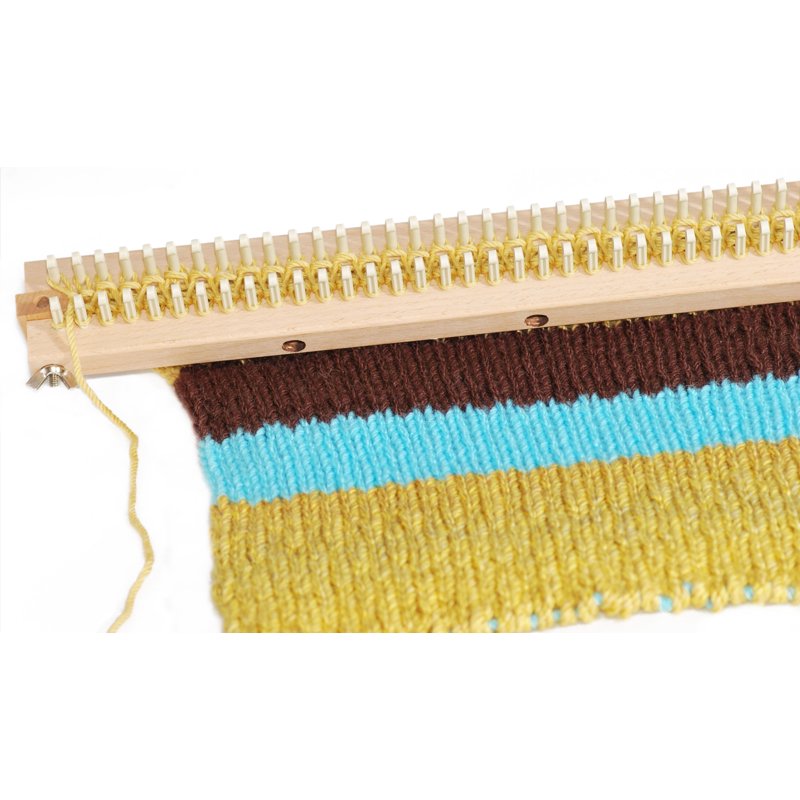 28-Inch Wooden Knitting Loom Board with 168 Pegs, Adjustable for Sweaters & Afghans