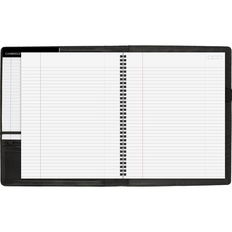 Refillable Faux Leather Notetaker Notebook with Sticky Notes, 8.5x11 Inches