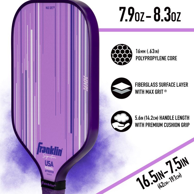 Pro Pickleball Paddle with MaxGrit Surface – 16mm Poly Core, USAPA Approved