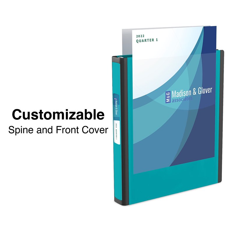 1-Inch D-Ring View Binder with Clear Windows, 275 Sheet Capacity, Teal