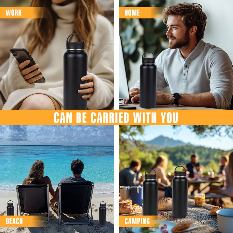 24oz Stainless Steel Water Bottle with Hidden Safe Compartment - Discreet Travel Tumbler