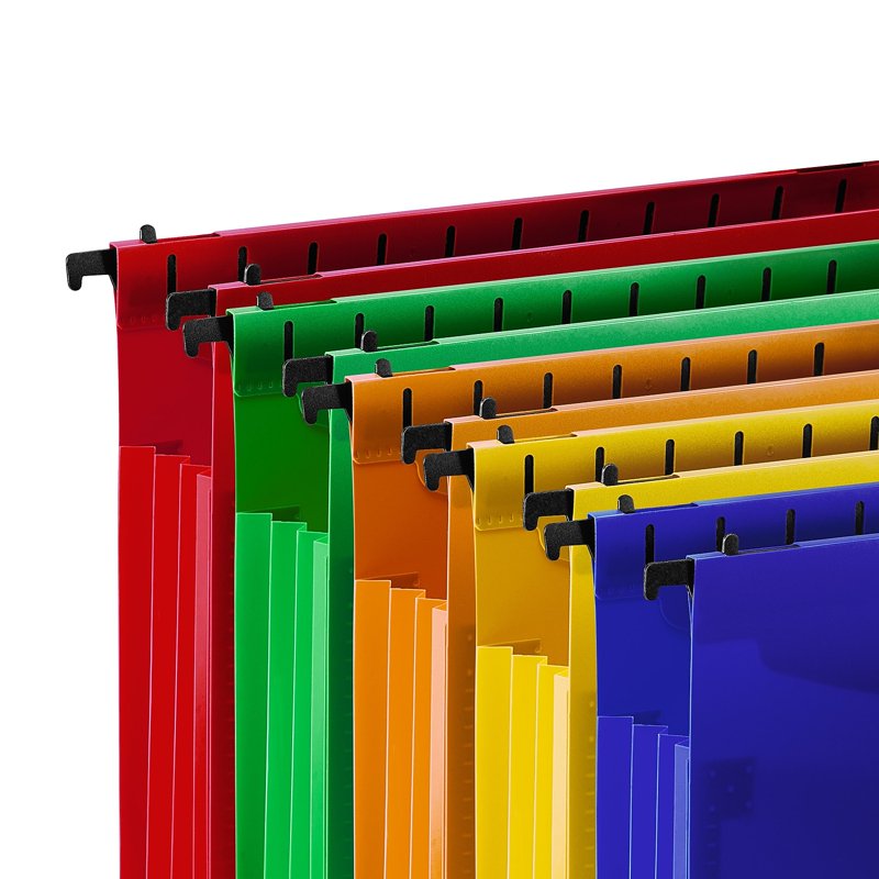 Poly Expanding Hanging File Folders Letter Size Assorted 5-Pack