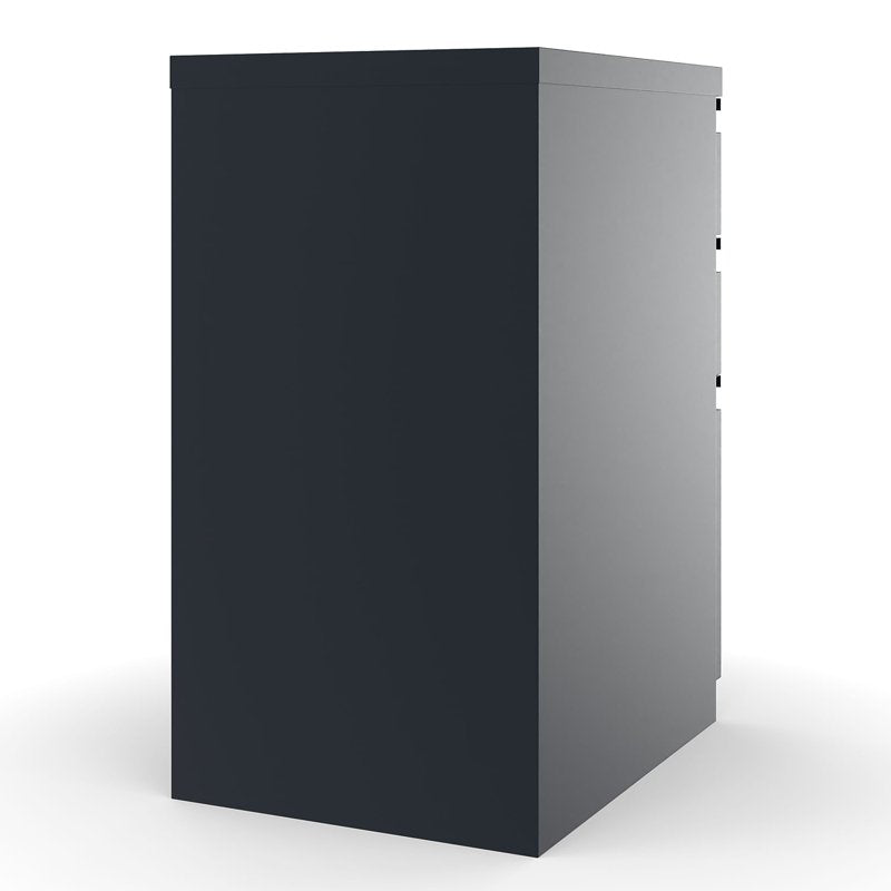 Vertical File Cabinet with Locking Drawers - 3-Drawer Office Storage, Black