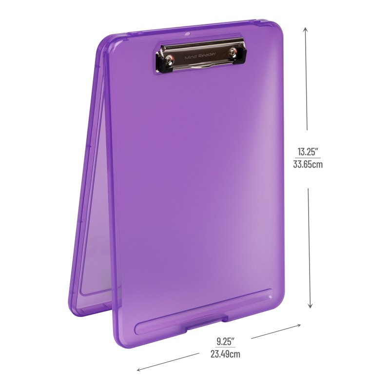 Set of 6 Colorful Plastic Clipboards with Storage for Office & School