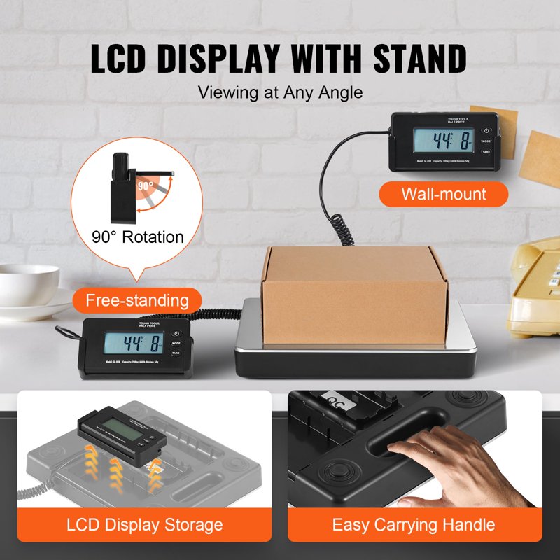 Digital Postal Shipping Scale 440 lbs with LCD Display and Tare Function