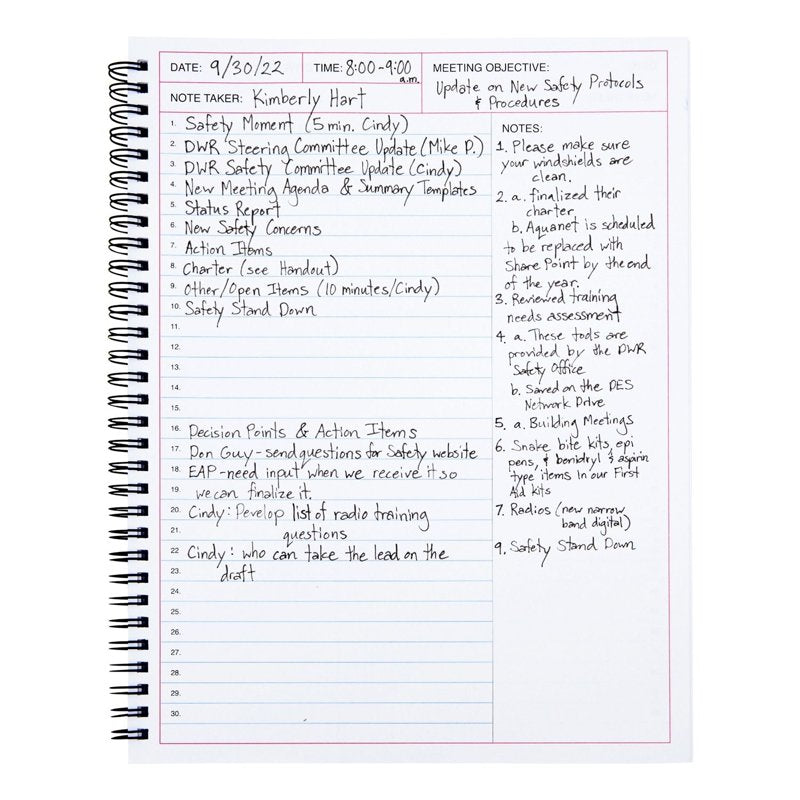 Spiral Notebook for Work - 8.5 x 11 Inches, Pack of 2, White Office Notepads