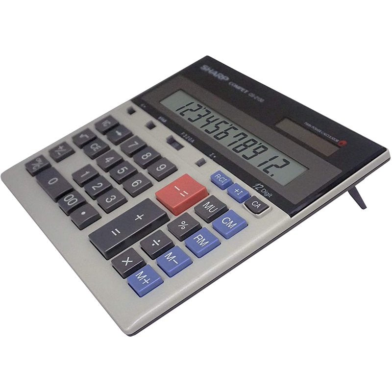Compact Desktop Calculator with Solar Power and Memory - Sharp QS-2130