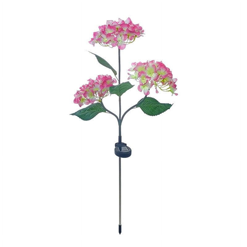 Color Changing Solar Garden Light - Hydrangea Flower 29 Inch Waterproof Landscape Lighting