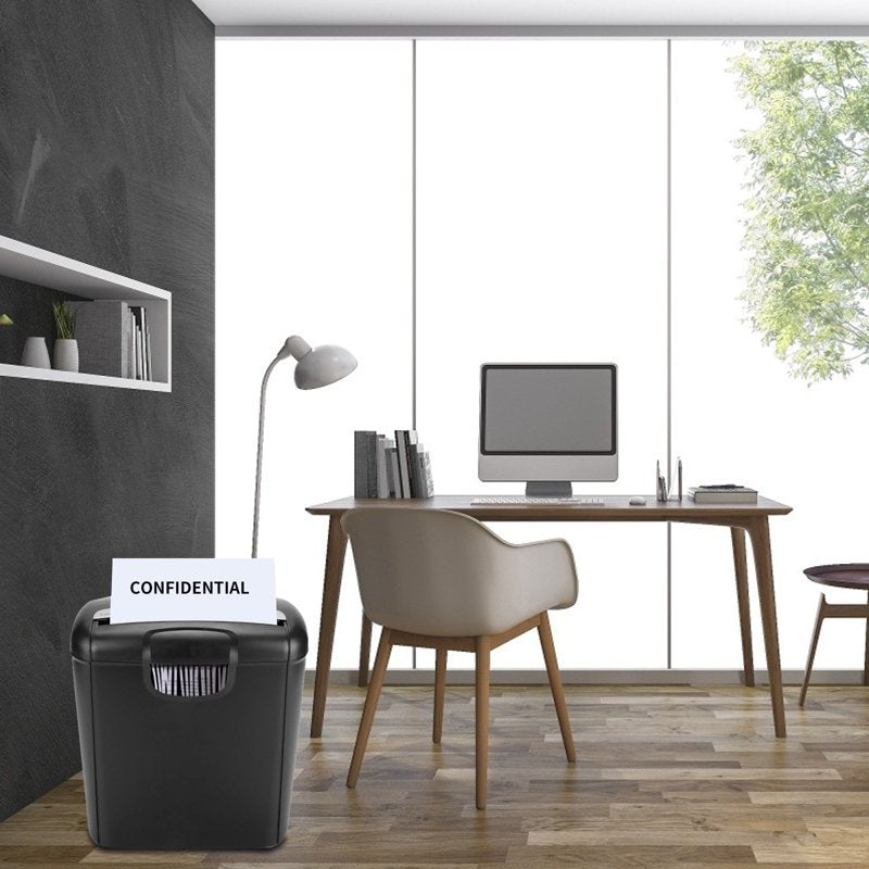 6-Sheet Cross Cut Paper Shredder with 3 Gallon Bin for Office & Home, Black