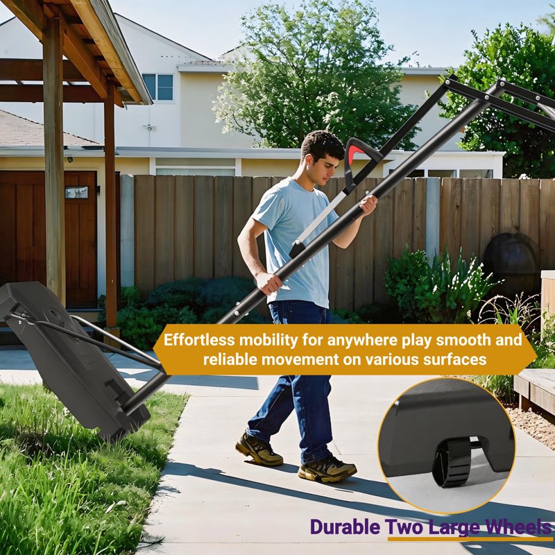 Portable Basketball Hoop System with Adjustable Height 3.9-8.5 ft 33-Inch Backboard for Outdoor & Indoor Use