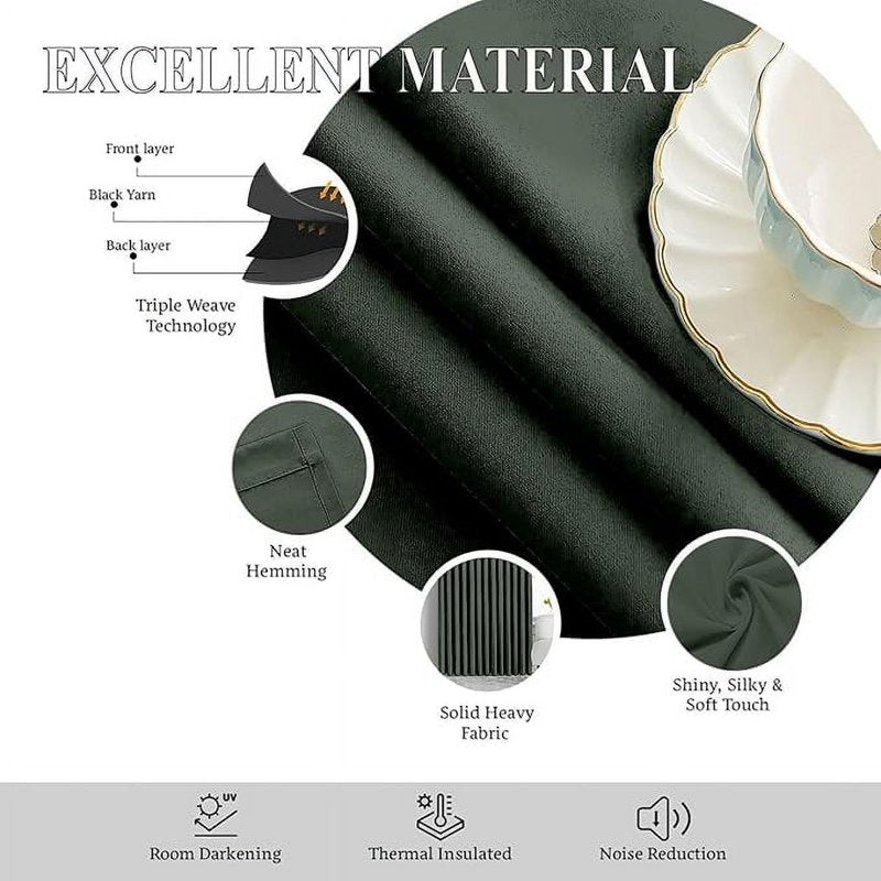 Blackout Pinch Pleat Curtains with Thermal Insulation and Room Darkening Option
