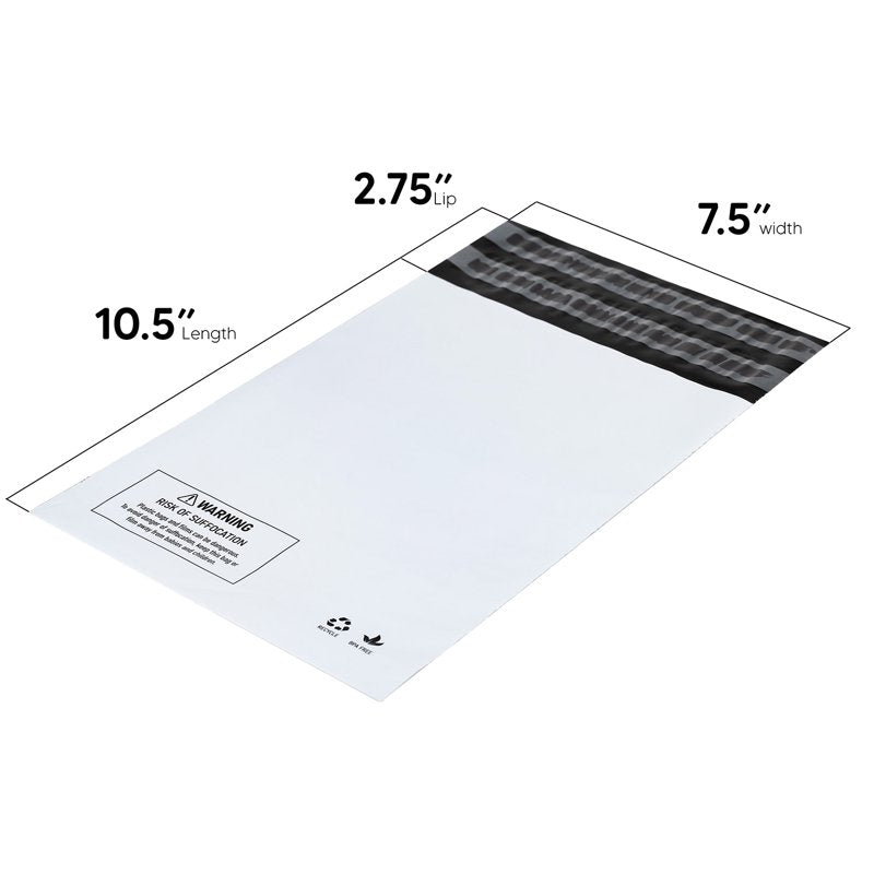 Poly Mailer Envelopes 7.5x10.5 Inch Clear Tearproof Shipping Bags - 25 Pack