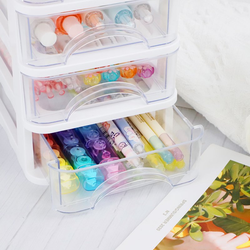 Desktop 5-Drawer Clear Storage Unit – Small Organizer Box, Frame with Transparent Drawers