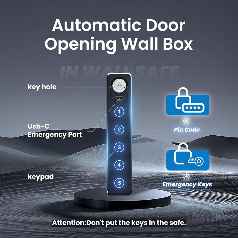 Hidden Wall Safe with Removable Pegboard & Adjustable Shelves - Secure Recessed Security Cabinet for Home & Office