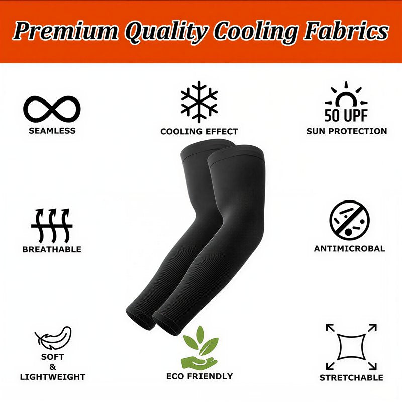 Cooling UV Protection Arm Sleeves Pack - Breathable Compression Sports Guards