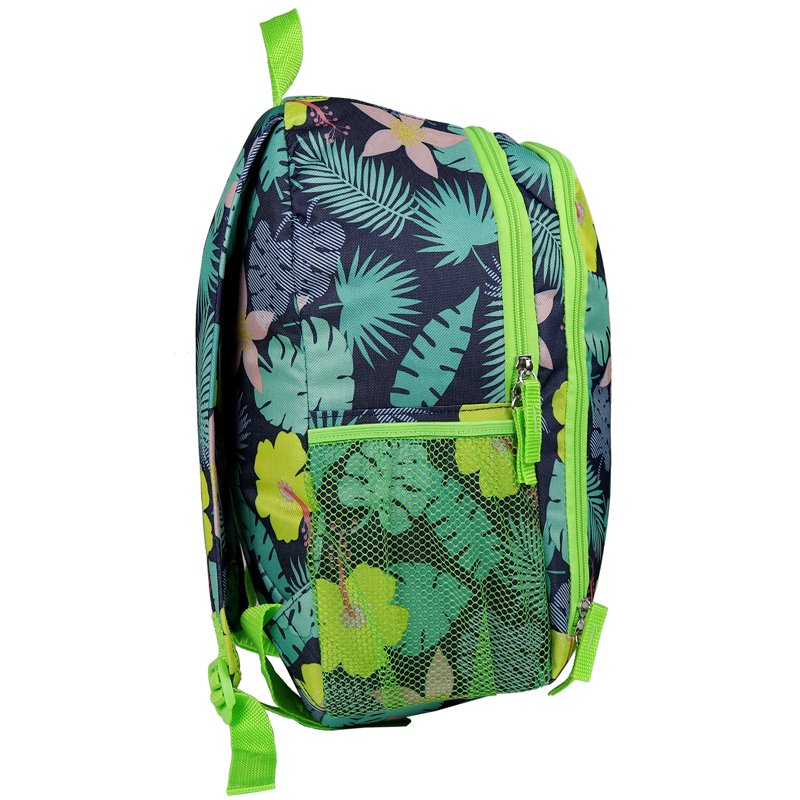 Kids Tropical Floral Backpack for Travel & School - Durable Polyester, Adjustable Straps