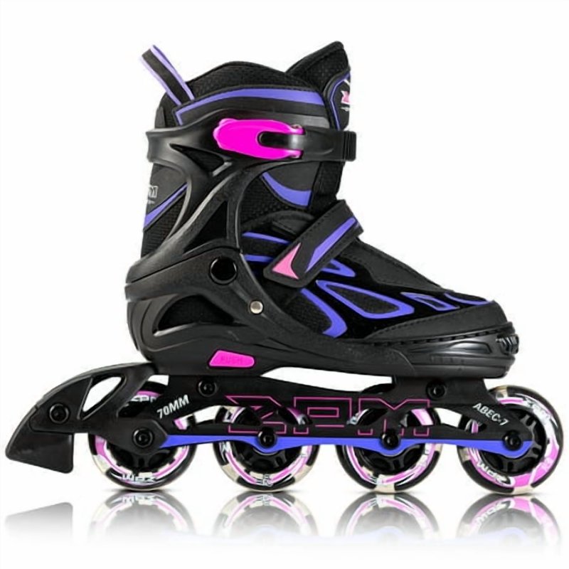 Kids Inline Skates with Light-Up Wheels Adjustable for Girls & Boys - Purple, Medium